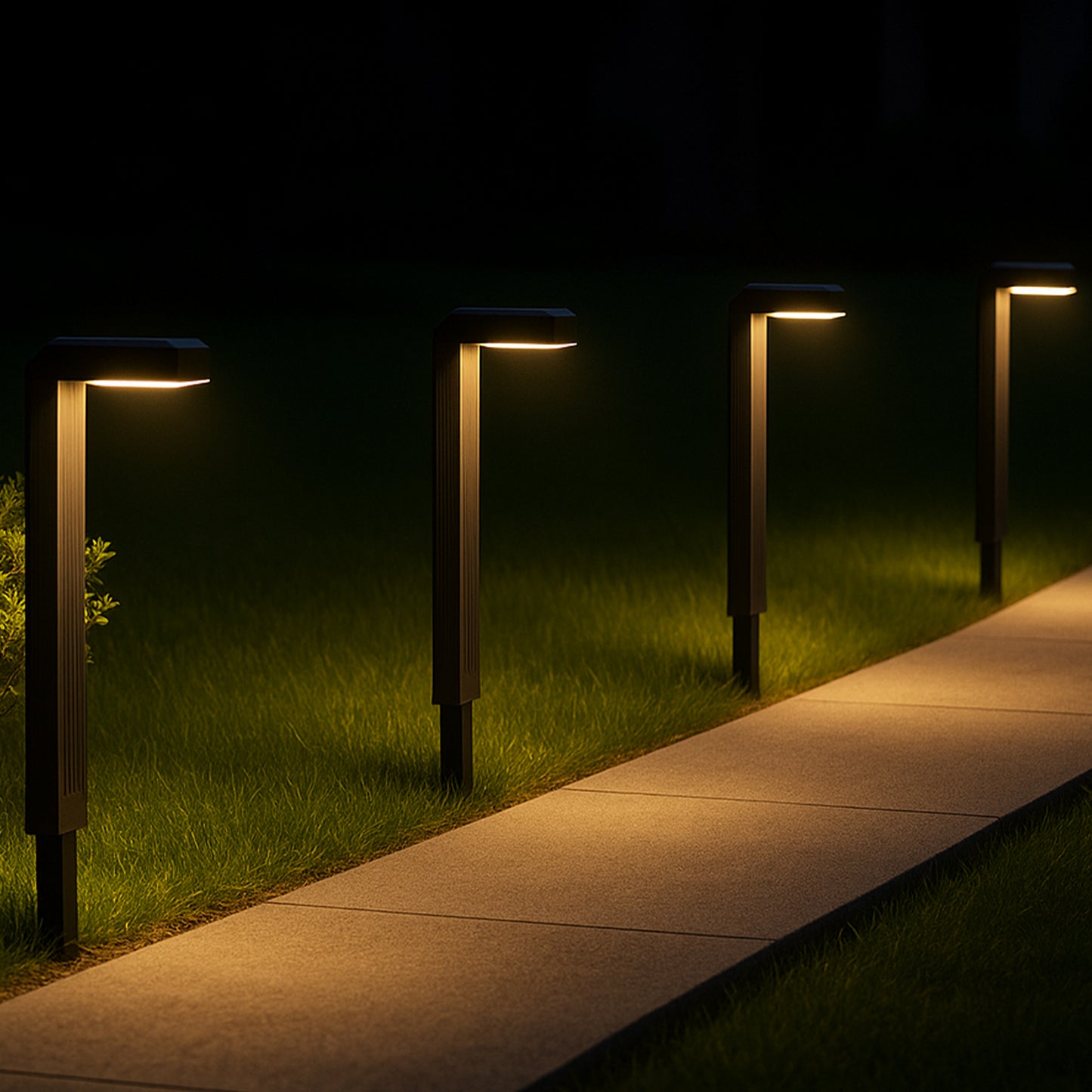 Lot de 4 balises solaires à piquer LED blanc chaud / froid 4X TORLY H40cm