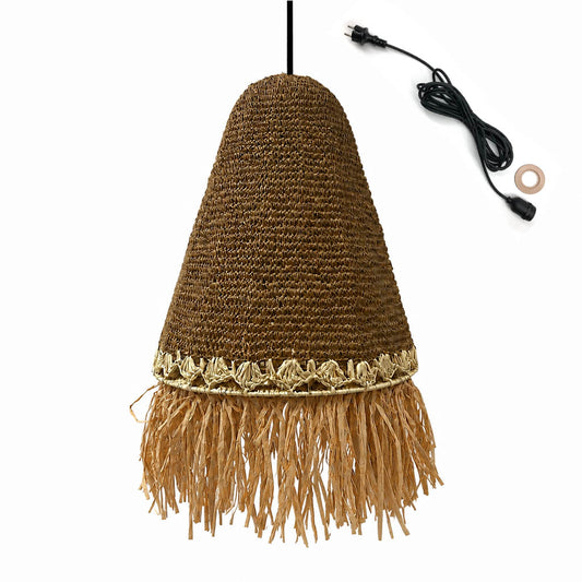 Suspension sur secteur pour l'extérieur PALOMA OUTDOOR CABLE en herbe marine style bohème 5m de longueur de câble