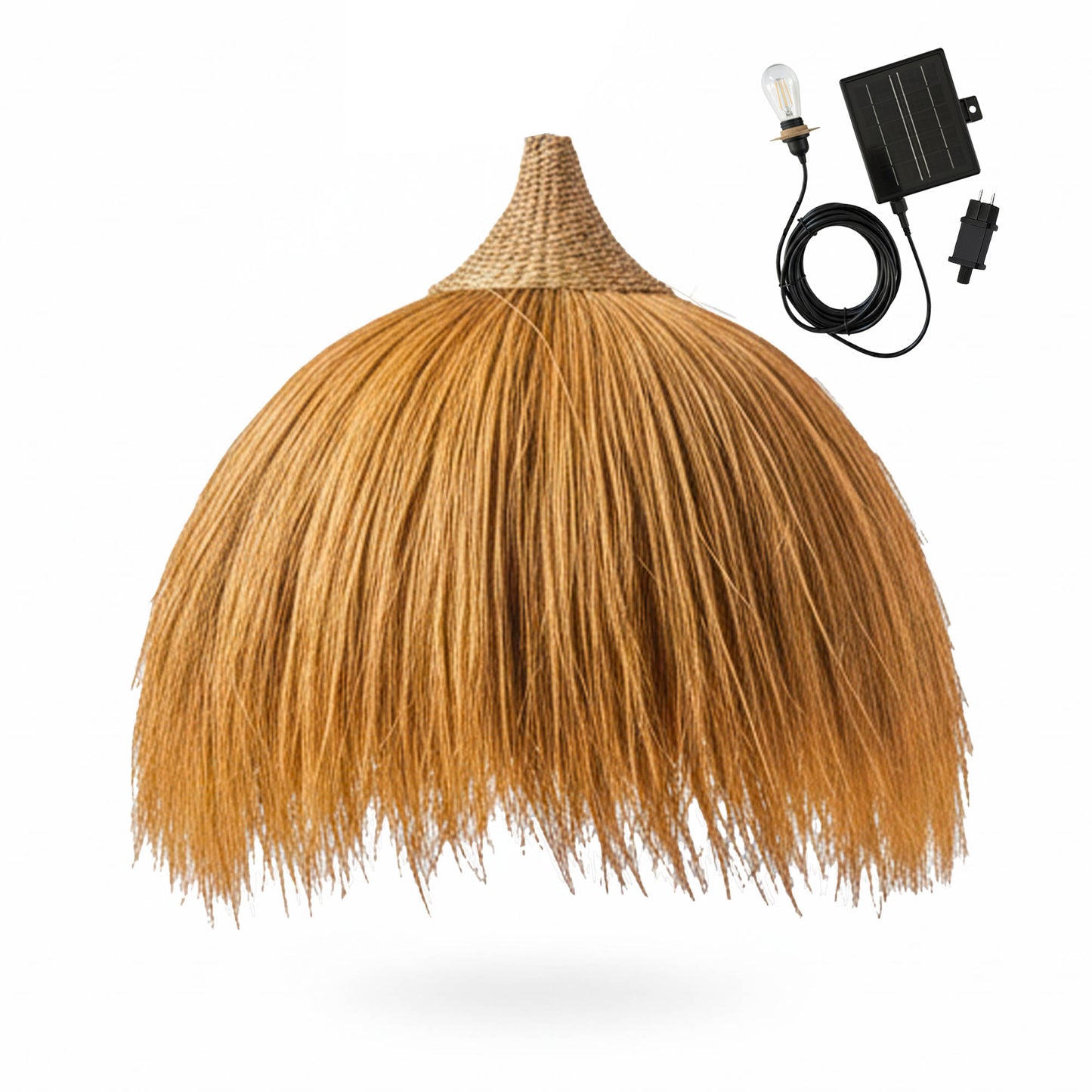 Suspension solaire XXL BIG MASAI SOLAR en herbe de rayung avec câble hybride secteur et solaire 5m de longueur