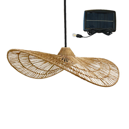 Suspension solaire MARBELLA SOLAR en jute naturel avec câble hybride secteur et solaire 5m de longueur