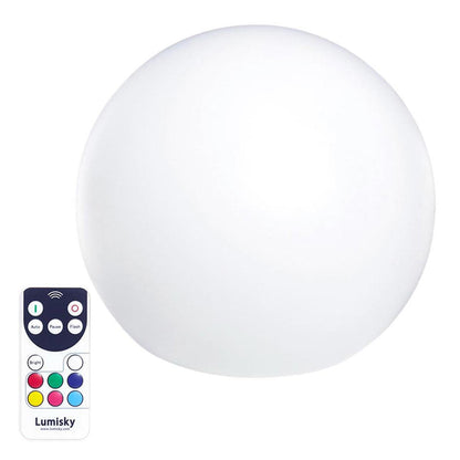 Boule lumineuse sans fil flottante LED multicolore dimmable BOBBY ∅50cm avec télécommande et socle à induction - REDDECO.com