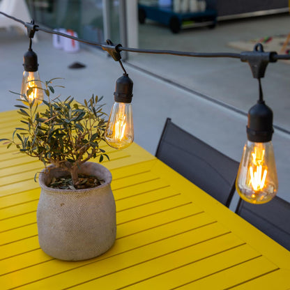 Guirlande lumineuse extérieur 10 ampoules à filament vintage douille E27 LED blanc chaud MAFY LIGHT 6m - REDDECO.com