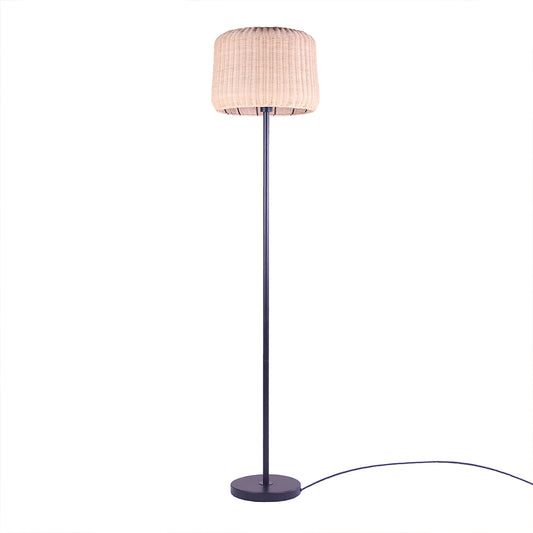 Lampadaire DIEGO en rotin naturel et métal avec douille E27 H166 cm