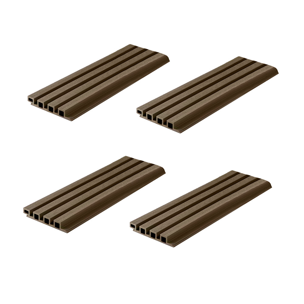 Lot de 4 lames de bardage bois composite 250x17x2.6cm couleur bois - 1,7 m2