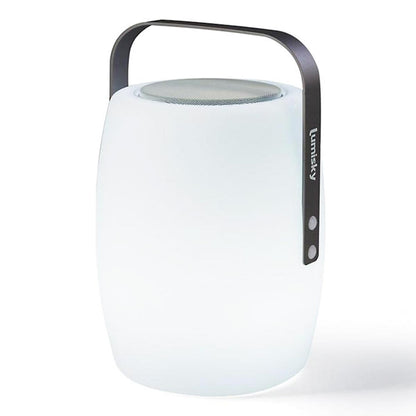 Lampe enceinte bluetooth sans fil poignée aluminium LED blanc/multicolore dimmable LUCY PLAY H31cm avec télécommande - REDDECO.com
