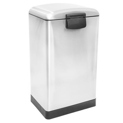 Poubelle de cuisine à pédale 30L Design GREENWICH en acier Inox avec seau couvercle bombé