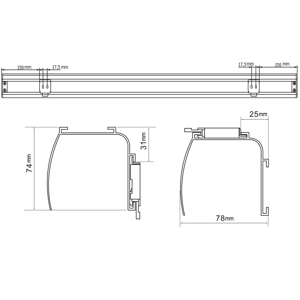 Store enrouleur vertical d'extérieur avec coffre AUSTIN 120 x 250 cm gris - REDDECO.com