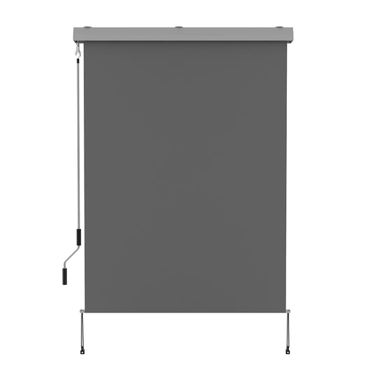 Store enrouleur vertical d'extérieur avec coffre AUSTIN 120 x 250 cm gris - REDDECO.com